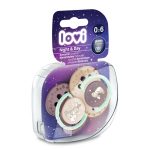 LOVI Svjetleća silikonska duda dinamična NIGHT&DAY, 2 kom, ružičasta - Slika 3