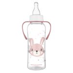 CANPOL BABIES bočica uskog vrata s ručkama CUTE ANIMALS 240ml, zec - Slika 2