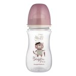 CANPOL BABIES EasyStart bočica protiv kolika sa širokim vratom BONJOUR PARIS 240 ml roza